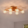 6 Light Crystal Ceiling Light For Dining Room, Modern Ceiling Lamp With Light Fixture For Entryway, Lobby, Kitchen, Bedroom, Living Room, Conference Room, (6*G9 Bulbs Included) - Gold