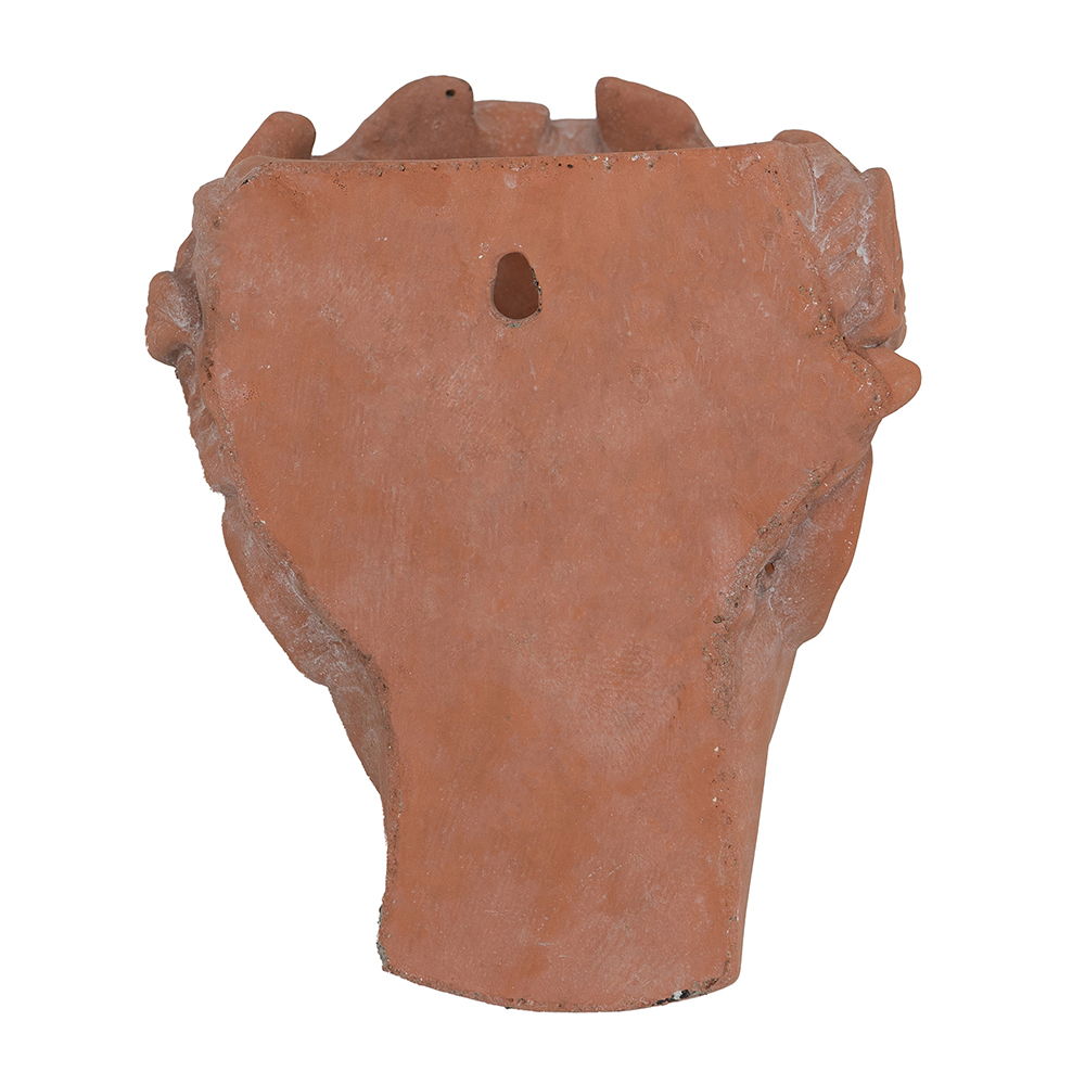 7X5.5X9" Visage Head Bust Planter, Home Wall Planter - Brown
