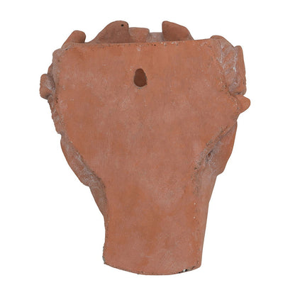 7X5.5X9" Visage Head Bust Planter, Home Wall Planter - Brown