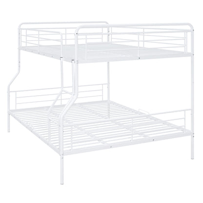 Full Long Over Queen Bunk Bed - White