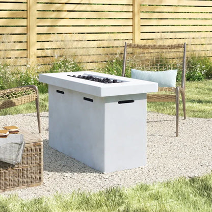 Reinforced - Propane Outdoor Fire Pit Table - Natural / White