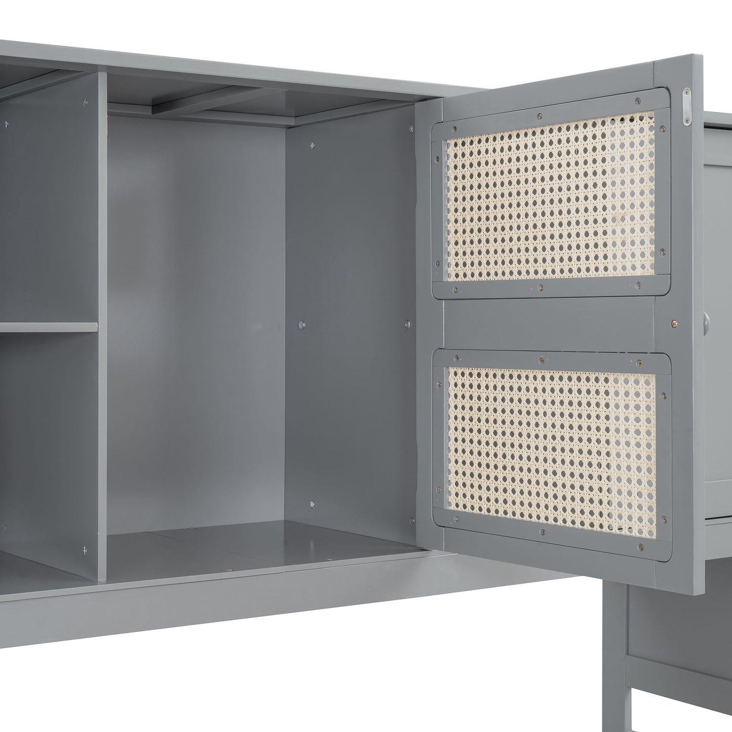 Twin Size Wooden Daybed With Twin Size Trundle, And All In One Cabinet And Shelf - Gray