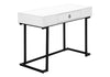 Computer Desk For Home Office, Laptop, Storage Drawers, Glossy Contemporary & Modern - White
