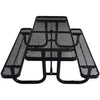 Rectangular Outdoor Steel Picnic Table With Umbrella Pole - Black