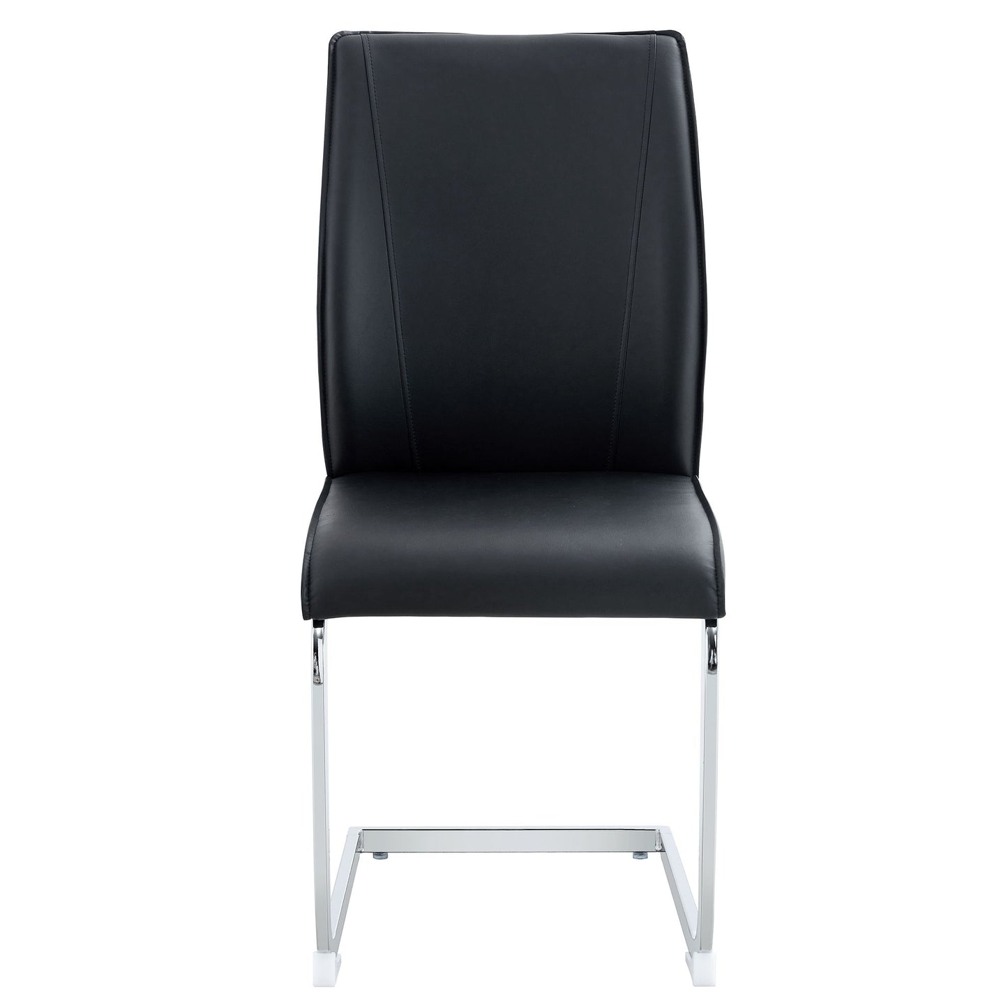 Luxurious And Minimalist Chair Covers, 2 High Elasticity Dining Chairs Metal Arched Legs - Black / Silver