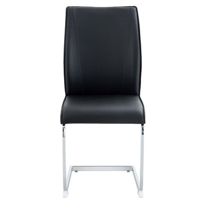 Luxurious And Minimalist Chair Covers, 2 High Elasticity Dining Chairs Metal Arched Legs - Black / Silver