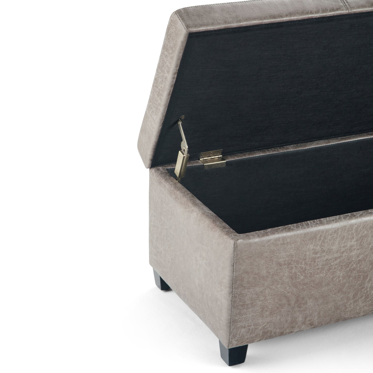 Avalon - Storage Ottoman Bench - Distressed Gray Taupe