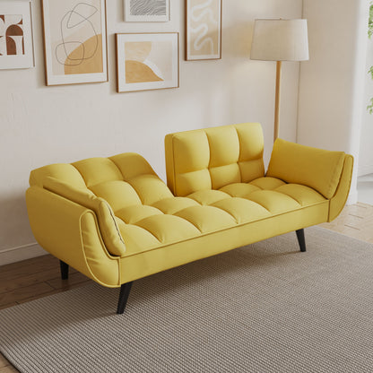 Sofa Soft Two Armrests Throw Pillow Pillow Comfortable Fit Apartment Bedroom Small Space - Yellow