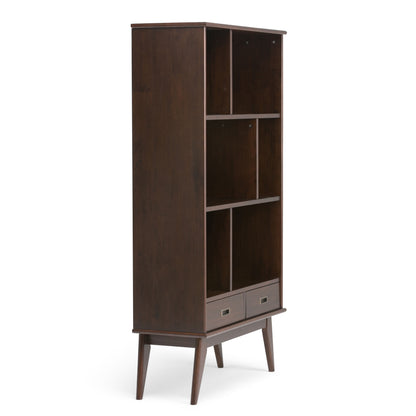 Draper - Mid Century Wide Bookcase And Storage Unit - Medium Auburn Brown