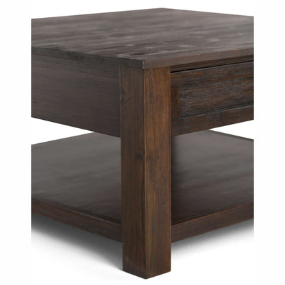 Monroe - Square Coffee Table - Distressed Charcoal Brown