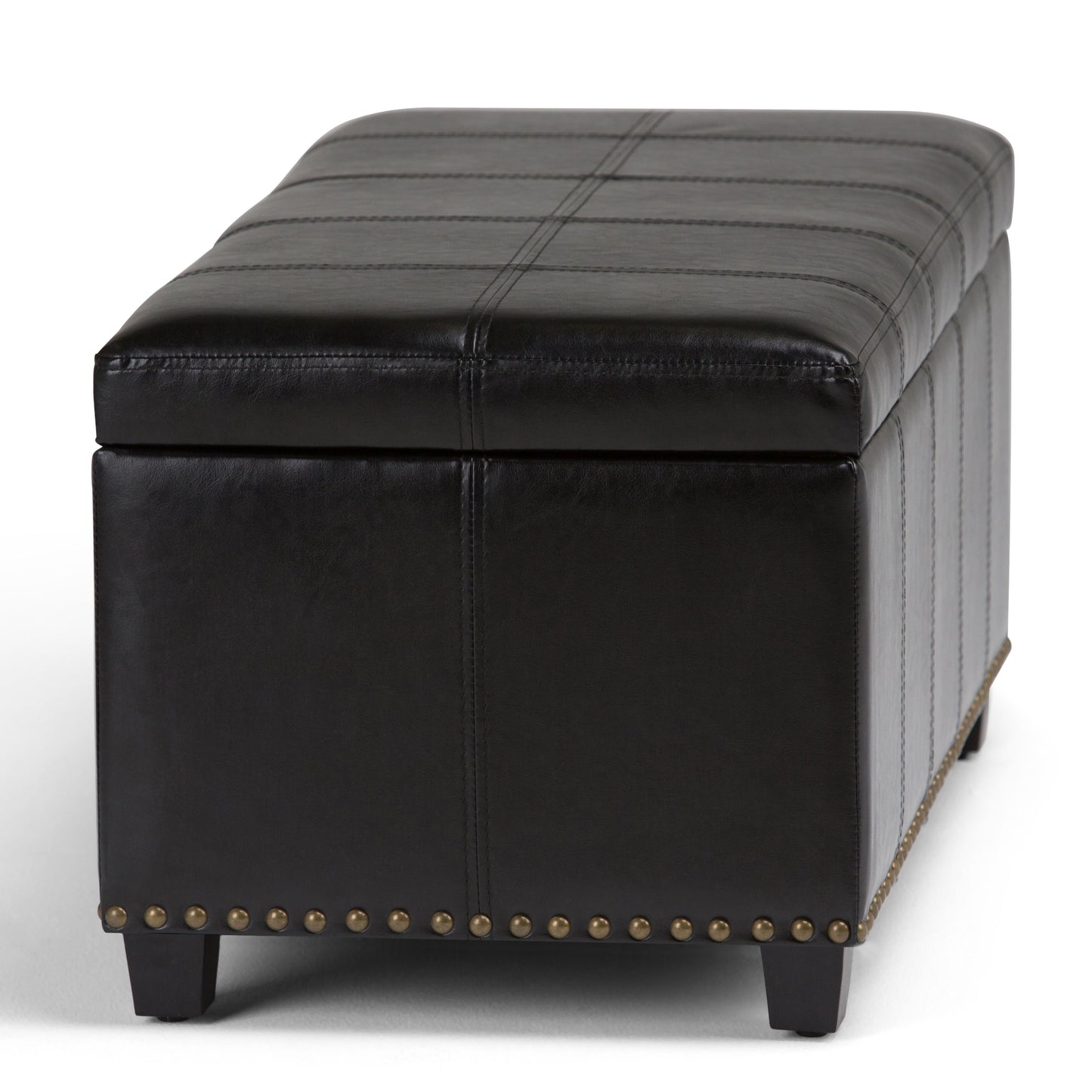 Amelia - Storage Ottoman Bench - Midnight Black
