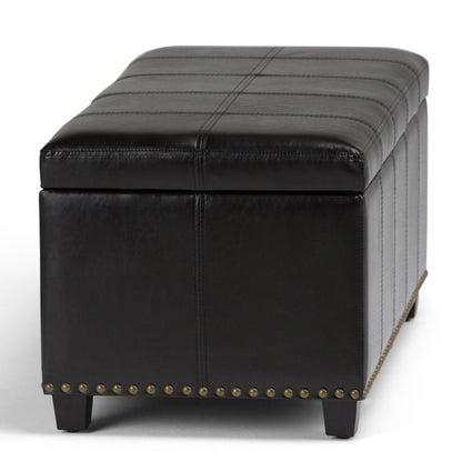 Amelia - Storage Ottoman Bench - Midnight Black