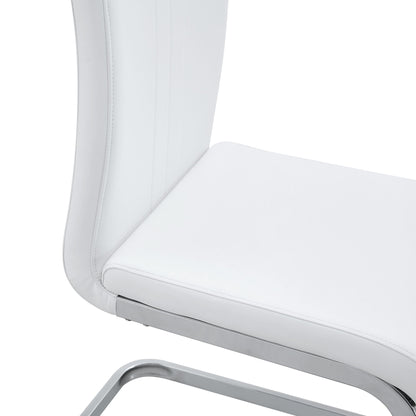 (Set of 4) Material Bow Shaped Chairs Adding Fashion To Minimalist And Contemporary Home Styles - White
