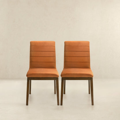 Ines - Dining Chair (Set of 2) - Brown / Burnt Orange