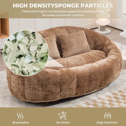 Bean Bag Sofa Lazy Sofa Durable Comfort Lounger High Back Bean Bag Chair Couch - Coffee