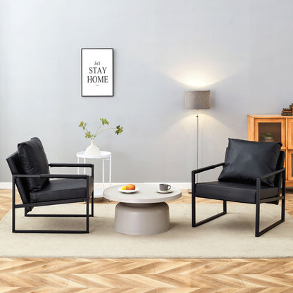 Classic Metal Frame Sofa Ergonomically Designed, A Perfect Blend Of Modern And Industrial Styles - Black