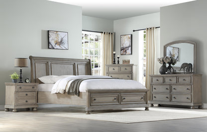 Queen Storage Bed - Antique Gray