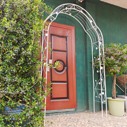 Metal Garden Arch Assemble Freely With 8 Styles Garden Arbor Trellis Climbing Plants Support Rose Arch Outdoor Arch Wedding Arch Party Events Archway - Cream White