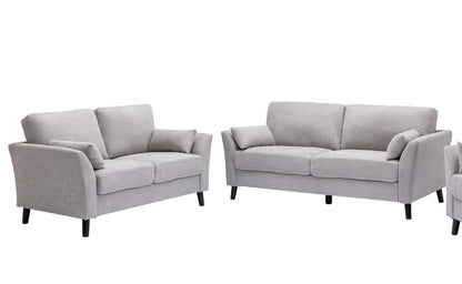 Damian - Woven Living Room Fabric Sofa, Loveseat (Set of 2) - Light Gray