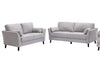 Damian - Woven Living Room Fabric Sofa, Loveseat (Set of 2) - Light Gray