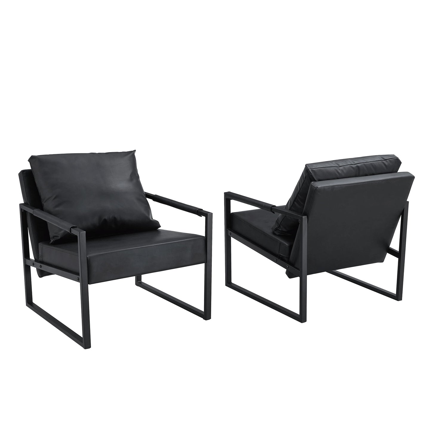 Classic Metal Frame Sofa Ergonomically Designed, A Perfect Blend Of Modern And Industrial Styles - Black