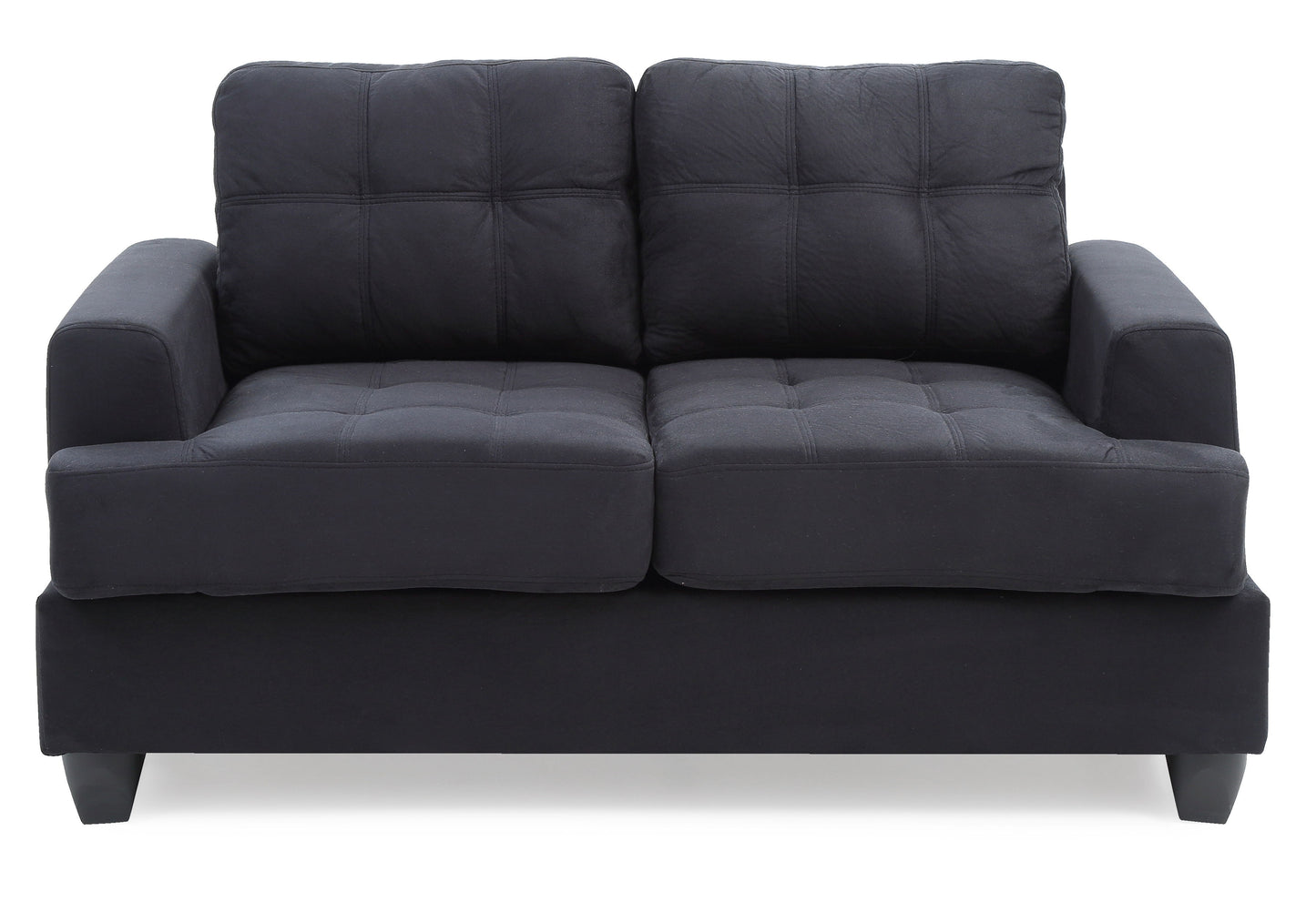 Cozy Transitional Loveseat For Two - Black