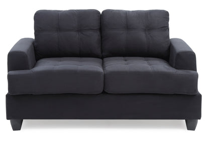 Cozy Transitional Loveseat For Two - Black