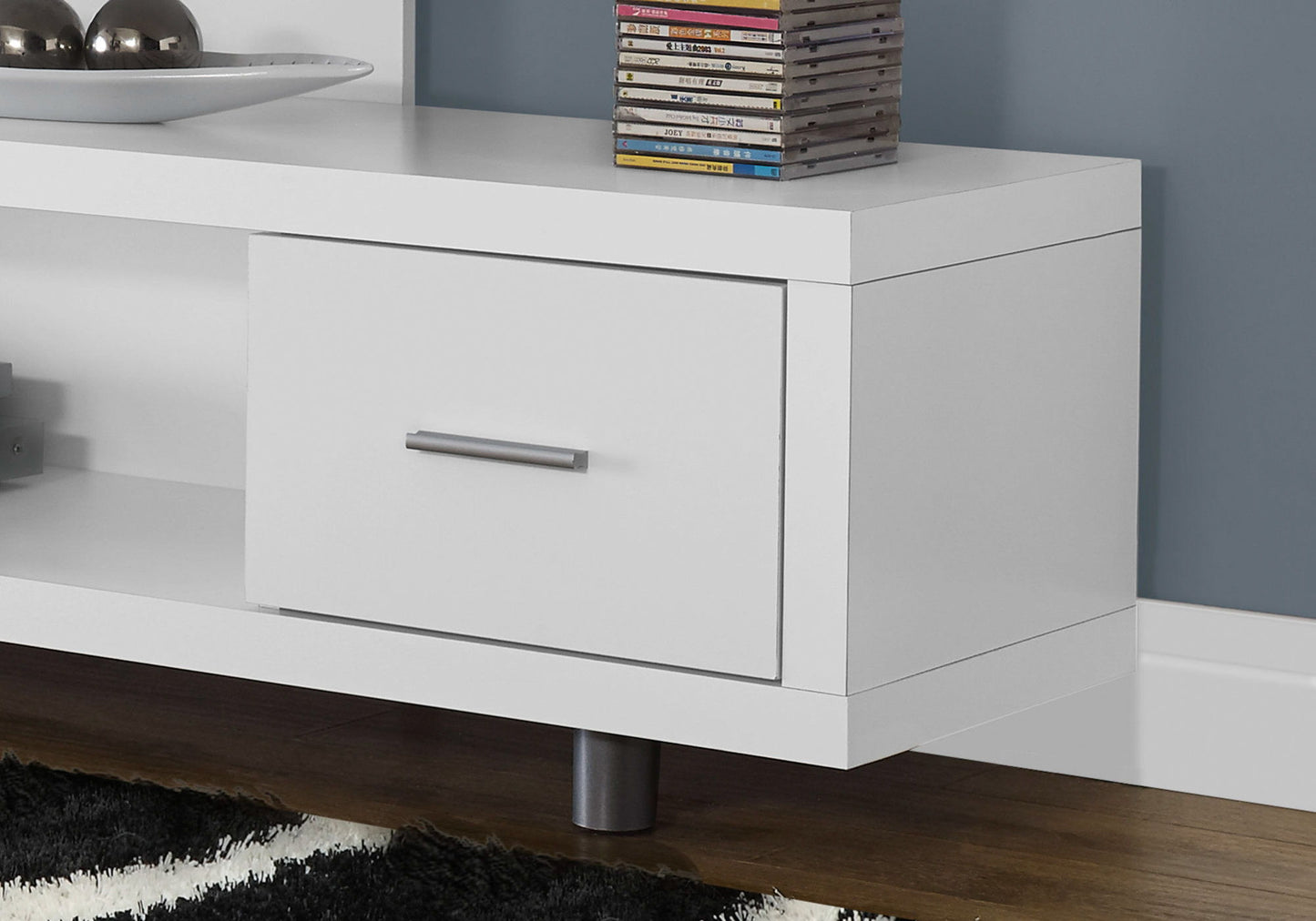 TV Stand, Console, Media Entertainment Center, Storage Cabinet, Elegant Design, Modern - White