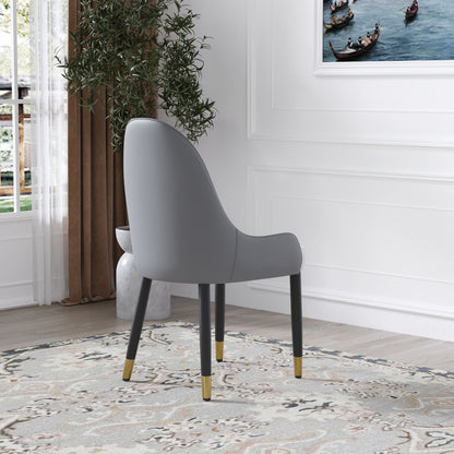 Modern Sponge-Filled Dining Chair, Solid Wood Metal Legs, Suitable For Restaurants, Living Rooms And Rooms (Set of 2) - White / Gray
