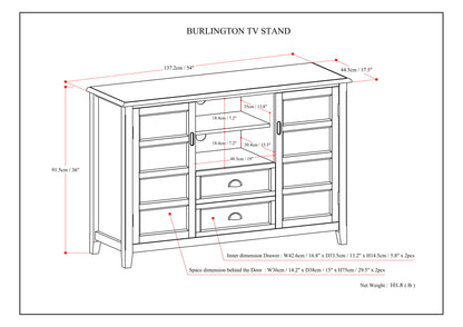 Burlington - Tall TV Media Stand - Mahogany Brown