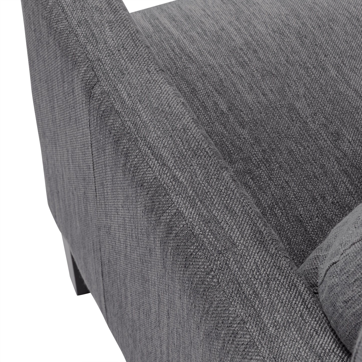 Contemporary Club Chair With Upholstered Fabric And Rubberwood Legs - Charcoal