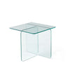 Modern Tempered Clear Glass Sidetable Small Tea Stand - Transparent Glass