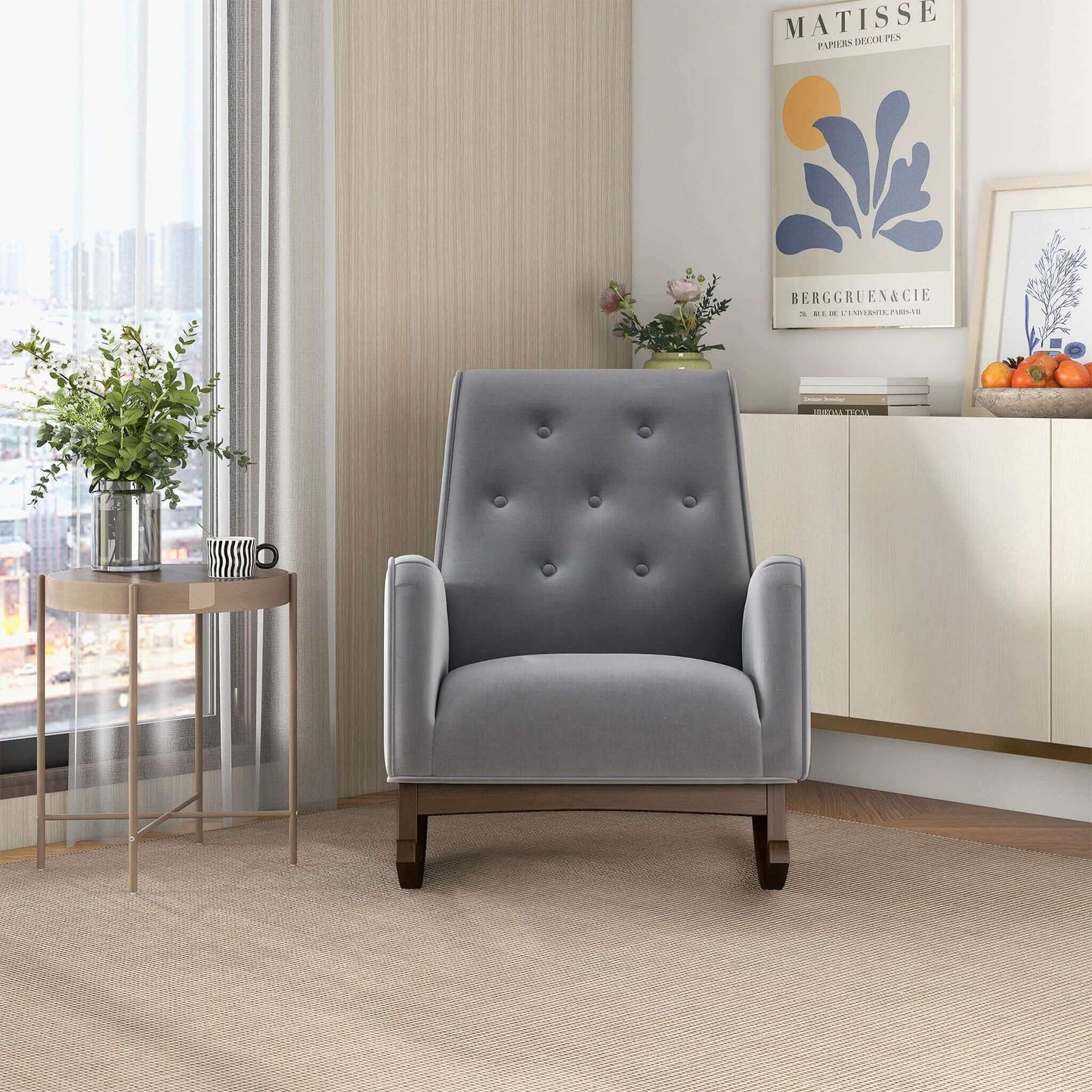 Demetrius - Rocking Chair - Gray / Light Gray