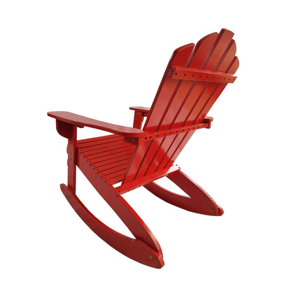Reclining Outdoor Rocking Adirondack Chair - Red