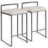 Fuji - Contemporary Stackable Counter Stool (Set of 2) - Black / Light Gray