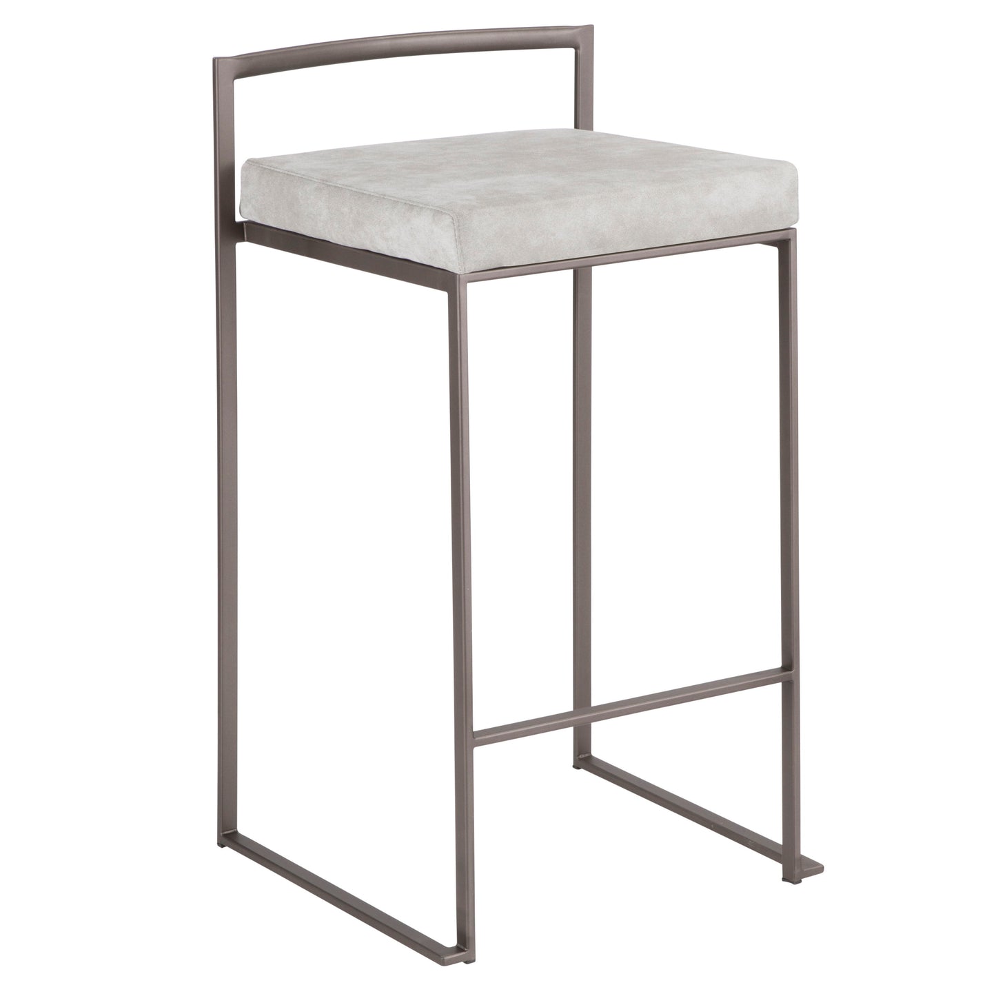 Fuji - Industrial Stackable Counter Stool (Set of 2) - Light Gray