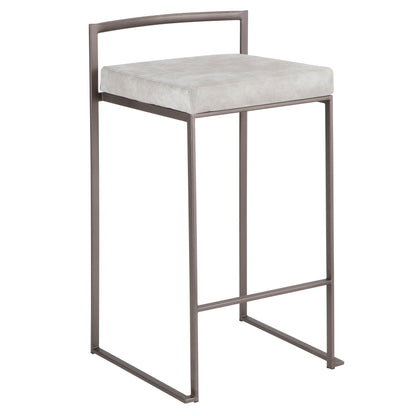 Fuji - Industrial Stackable Counter Stool (Set of 2) - Light Gray