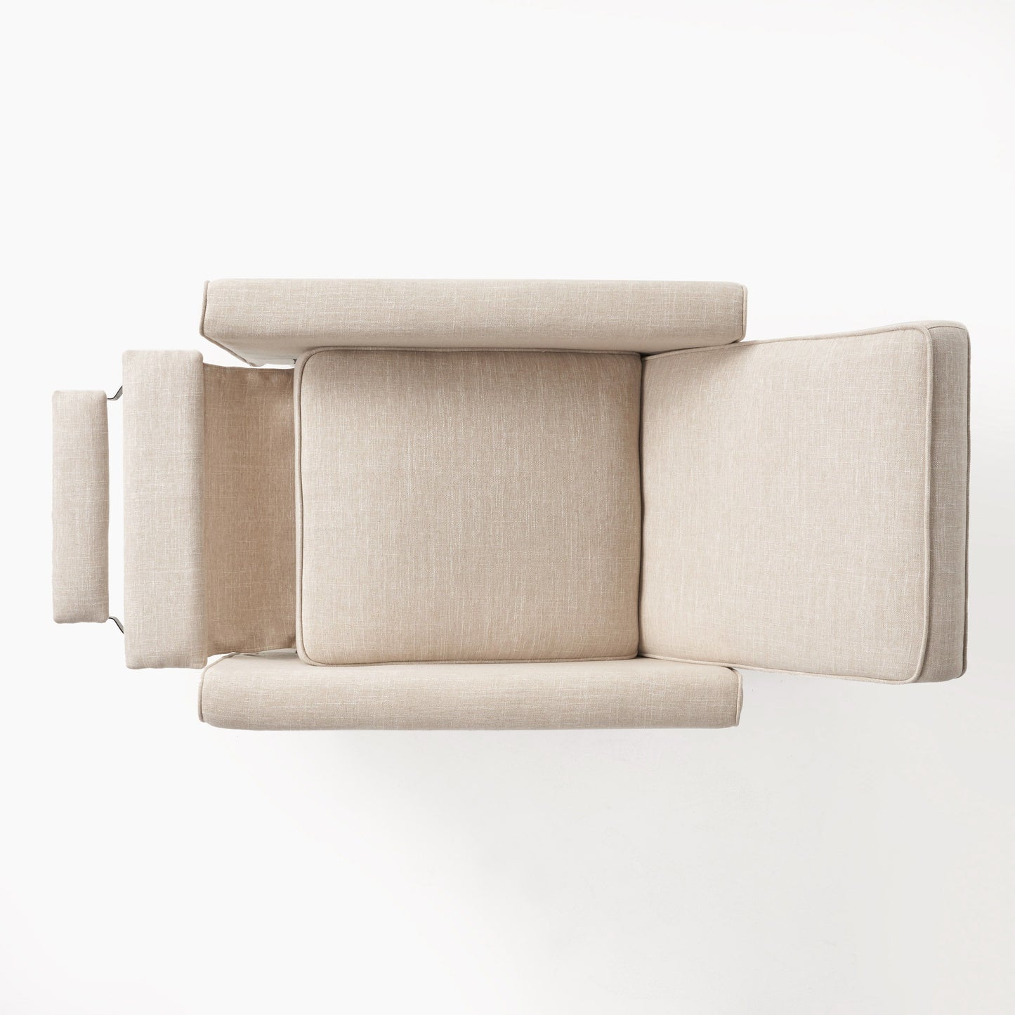 Linen Push Back Chair For Elegant Home - Light Beige