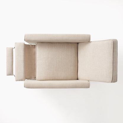 Linen Push Back Chair For Elegant Home - Light Beige