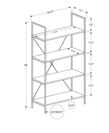 Bookshelf, Bookcase, 4 Tier, Office, Bedroom, Contemporary, Modern - Taupe
