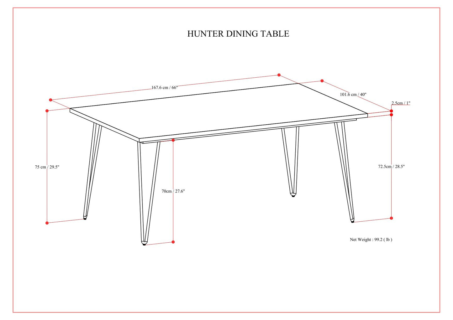 Hunter - Dining Table - Brown - Wood
