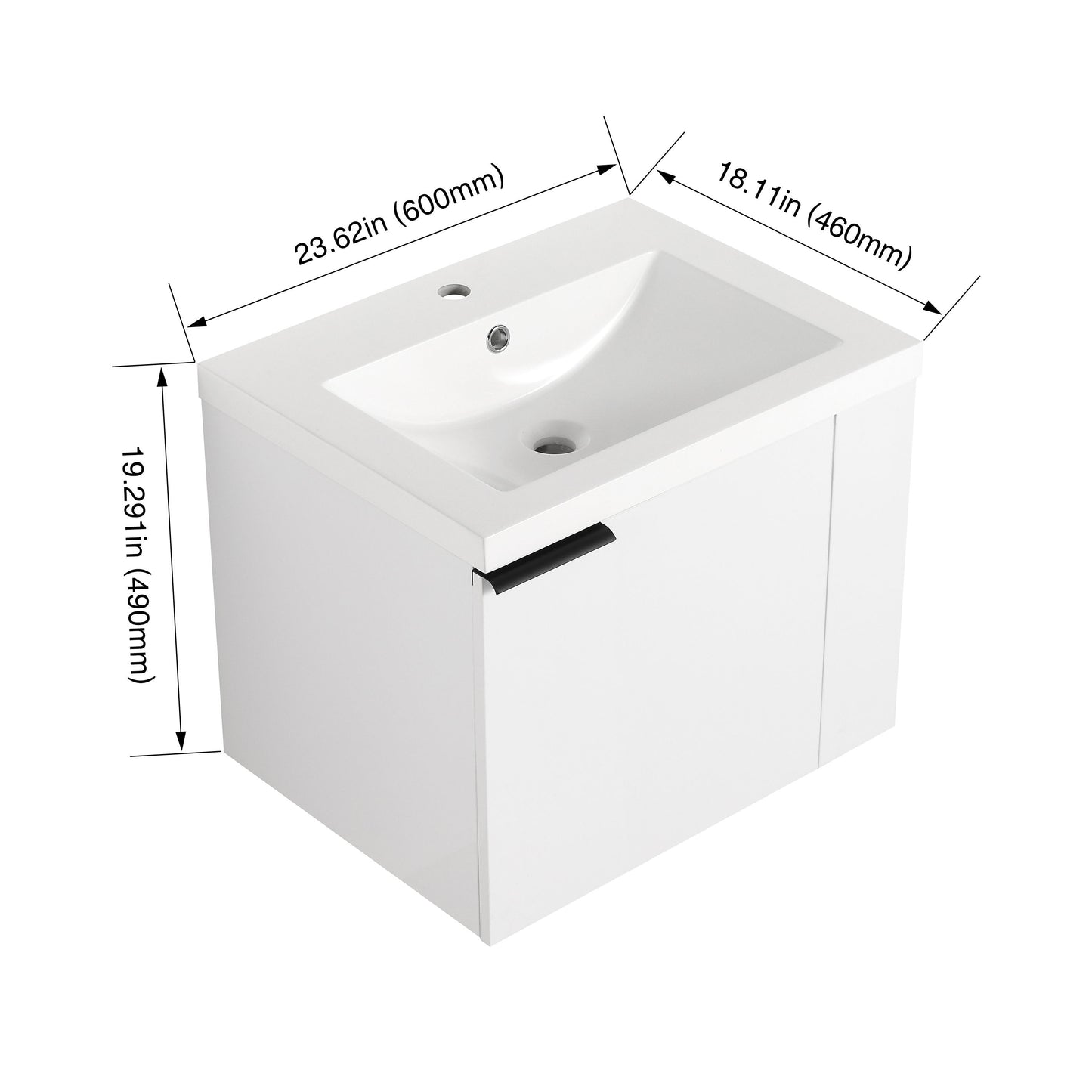 Modern Bathroom Vanity Sink Combo For Small Spaces - White