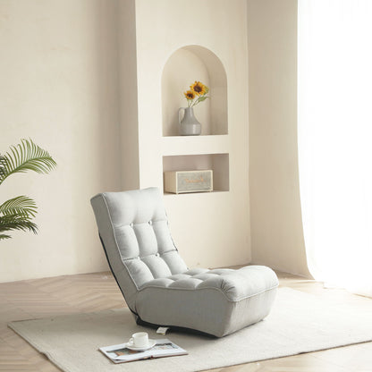 Single Sofa Reclining Japanese Chair Lazy Sofa Tatami Balcony Adjustable Chair - Gray
