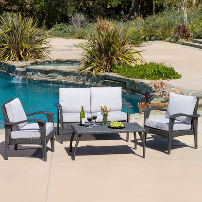 Honolulu - Modern 4 Pieces Wicker Seating Set - Gray