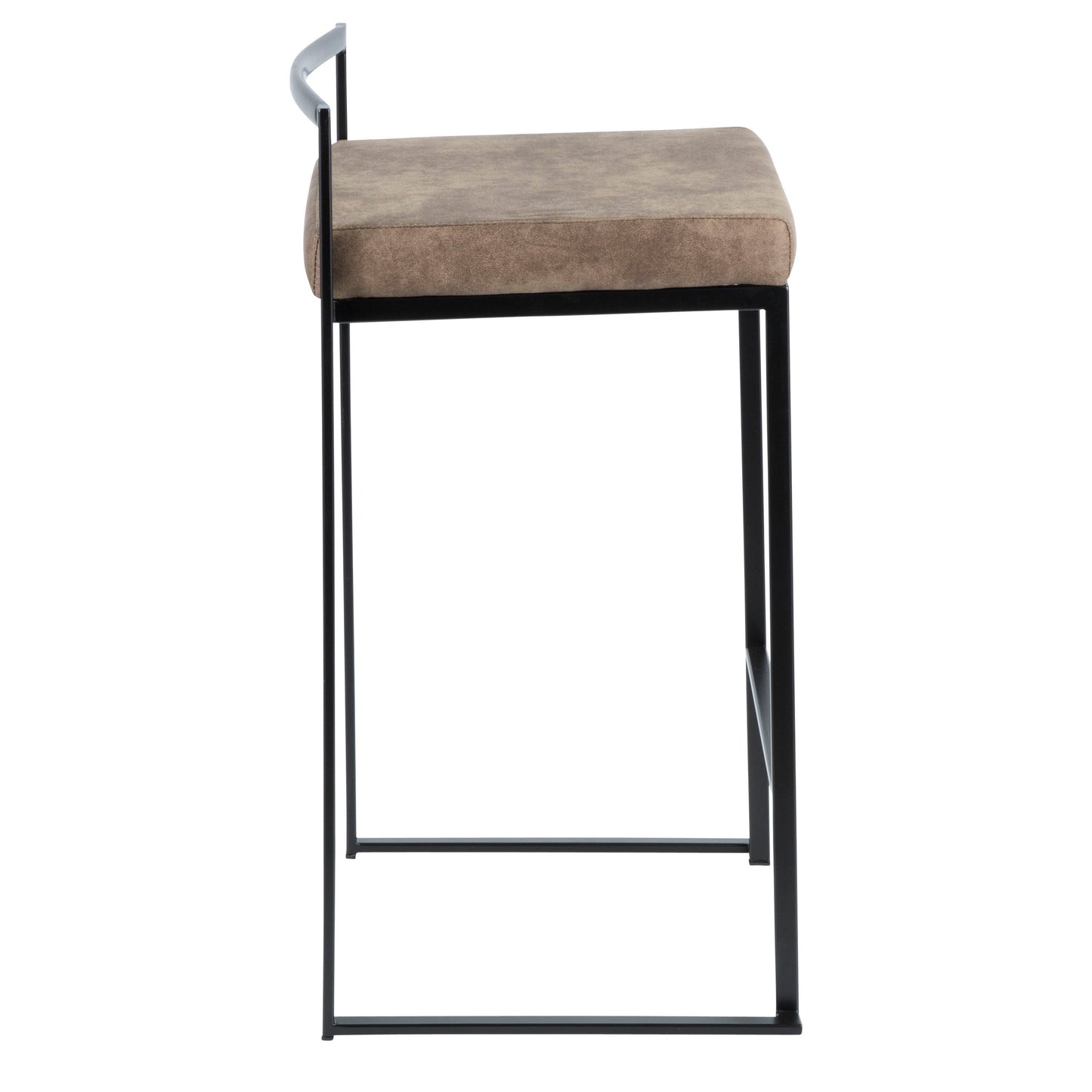 Fuji - Contemporary Stackable Counter Stool (Set of 2) - Brown / Black