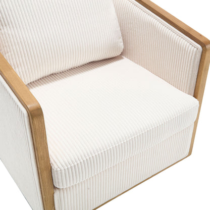 Swivel Barrel Chair, Comfortable Accent Sofa Chair, 360 Degree Swivel - Beige