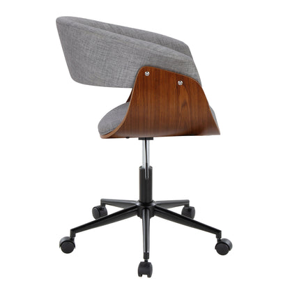Vintage Mod - Mid-Century Modern Office Chair - Walnut / Light Gray
