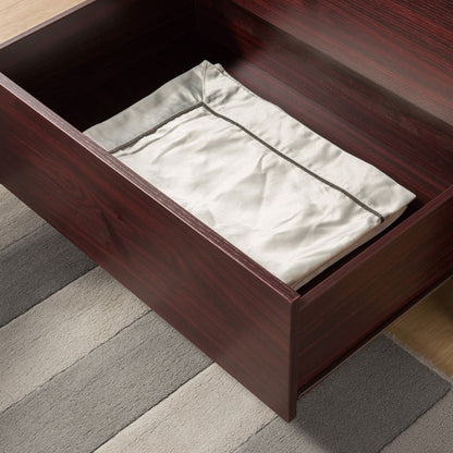 5 Drawer Bedroom Dresser, Home Chest Cabinet With Cut - Out Handles - Mahogany