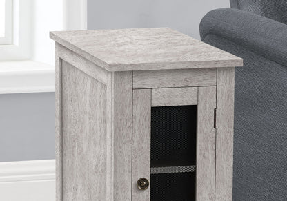 Accent End Table, Narrow, Storage, Transitional - Gray Wash