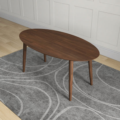 Ada - Mid-Century Modern Style Oval Dining Table - Brown